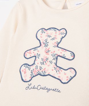 Tee-shirt à manches longues avec motif ourson bébé fille - LuluCastagnette vue2 - LULUCASTAGNETTE - GEMO