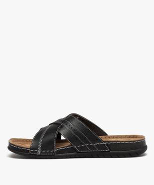 Mules confort à larges brides croisées homme vue3 - GEMO (CASUAL) - GEMO
