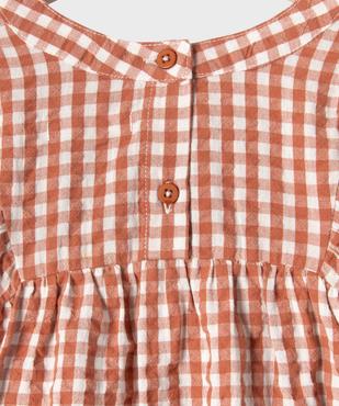 Blouse à motif vichy en maille gaufrée bébé fille vue3 - GEMO(BEBE DEBT) - GEMO