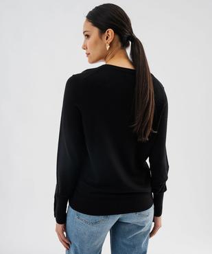 Pull col V en maille viscose fine et souple femme vue3 - GEMO 4G FEMME - GEMO