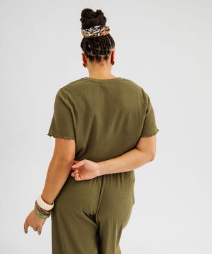 Tee-shirt marches courtes avec finitions froncées femme grande taille vue3 - GEMO 4G GT - GEMO