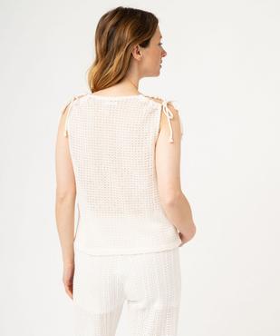 Débardeur en maille ajourée femme vue3 - GEMO(FEMME PAP) - GEMO