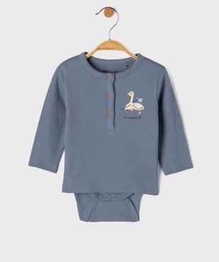 Tee-shirt body 2 en 1 bébé garçon vue1 - GEMO(BB COUCHE) - GEMO