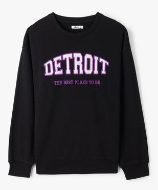 Sweat fille molletonné avec inscription brodée vue1 - GEMO (JUNIOR) - GEMO
