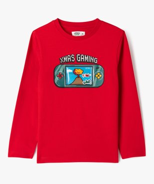 Tee-shirt à manches longues avec motif de Noël animé garçon vue1 - GEMO 4G GARCON - GEMO