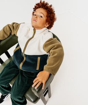 Sweat zippé à col montant en velours garçon vue6 - GEMO (ENFANT) - GEMO