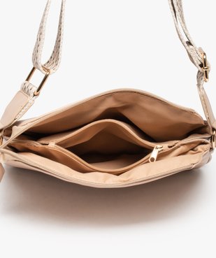 Sac besace plat à large bandoulière tissée inspiration bohème vue3 - GEMO (ACCESS) - GEMO