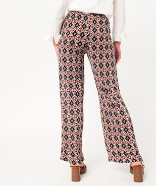 Pantalon large et fluide imprimé à taille élastiquée femme vue3 - GEMO(FEMME PAP) - GEMO