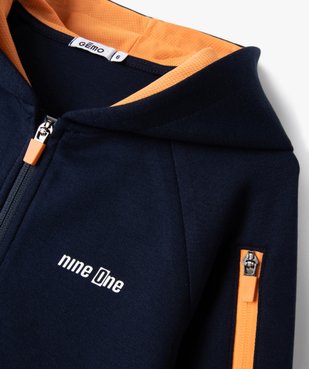Sweat à capuche zippé en maille fine  garçon vue2 - GEMO (ENFANT) - GEMO