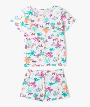 Pyjashort imprimé jungle fille vue2 - GEMO 4G FILLE - GEMO