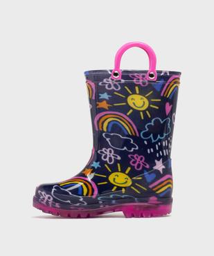 Bottes de pluie à anses et semelle lumineuse fille vue3 - LOVELY WINGS - GEMO
