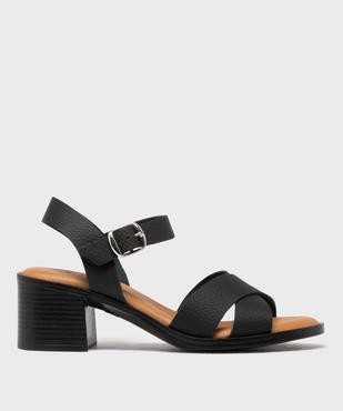 Sandales à talon en cuir femme - Tanéo vue1 - TANEO - GEMO