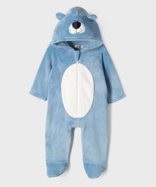 Combinaison pyjama à capuche motif ours bébé garçon  vue1 - GEMO(BB COUCHE) - GEMO