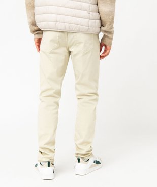 Pantalon homme slim uni en coton stretch vue3 - GEMO (HOMME) - GEMO