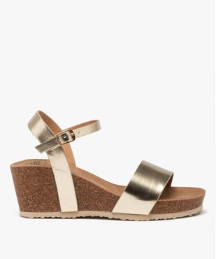 Sandales femme à talon compensé avec brides métallisées vue2 - GEMO(URBAIN) - GEMO