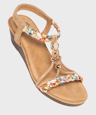 Sandales à talon compensé et brides bijoux femme - Emilia Rosa vue5 - EMILIA ROSA - GEMO