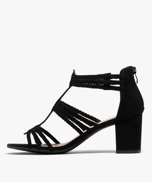 Sandales à talon avec brides tressées femme vue3 - VALENTINA BALDA - GEMO