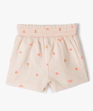 Short bébé fille en double gaze à taille smockée - LuluCastagnette vue3 - LULUCASTAGNETTE - GEMO