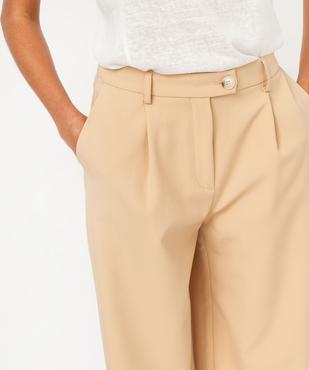 Pantalon large en toile extensible femme vue2 - GEMO(FEMME PAP) - GEMO
