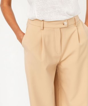 Pantalon large en toile extensible femme vue2 - GEMO(FEMME PAP) - GEMO