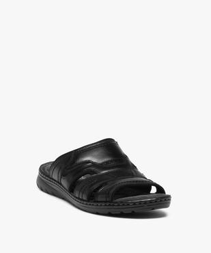 Sandales homme mules confort dessus cuir uni vue2 - GEMO (CASUAL) - GEMO