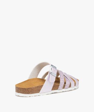 Mules femme plates à brides métallisées et pailletées vue4 - GEMO (CASUAL) - GEMO