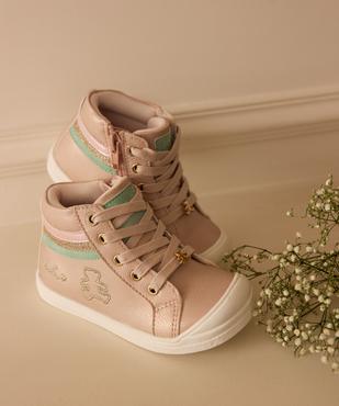 Chaussures montantes premiers pas à tige métallisée bébé fille - LuluCastagnette vue1 - LULU CASTAGNETT - GEMO
