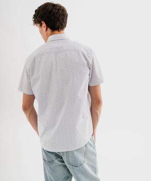 Chemise manches courtes en coton à micro-motifs homme vue3 - GEMO (HOMME) - GEMO