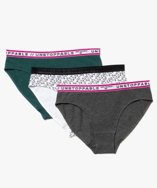 Culottes fille à ceinture imprimée et coton bio (lot de 3) vue1 - GEMO 4G FILLE - GEMO