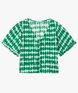 Blouse imprimée à manches courtes coupe courte femme vue5 - GEMO 4G FEMME - GEMO