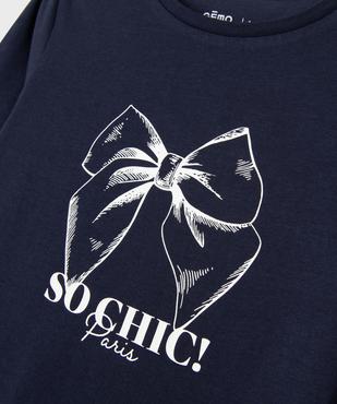 Tee-shirt manches longues avec motif girly fille vue2 - GEMO 4G FILLE - GEMO