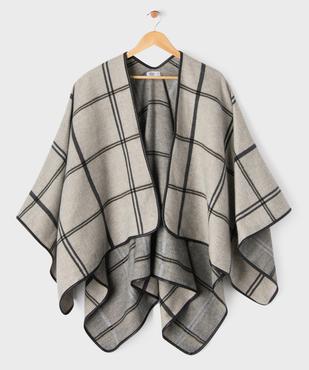 Echarpe poncho à carreaux femme vue1 - GEMO 4G FEMME - GEMO