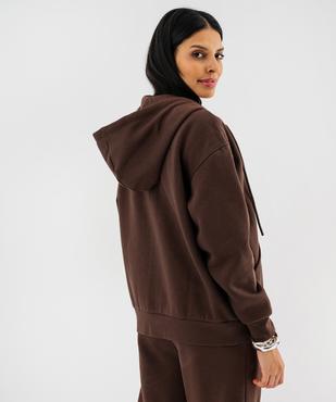 Sweat zippée à capuche en molleton femme vue3 - GEMO 4G FEMME - GEMO