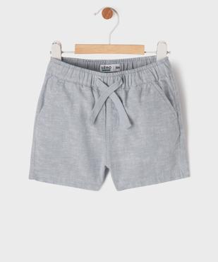 Short en lin et coton avec taille ajustable bébé garçon vue1 - GEMO(BEBE DEBT) - GEMO