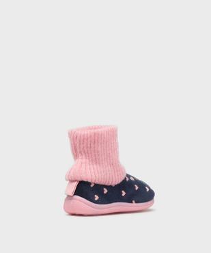 Chaussons à motifs scintillants avec tige chaussette bébé fille vue4 - GEMO 4G BEBE - GEMO