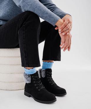 Boots fourrées à lacets, semelle crantée et col fantaisie femme vue1 - VALENTINA BALDA - GEMO