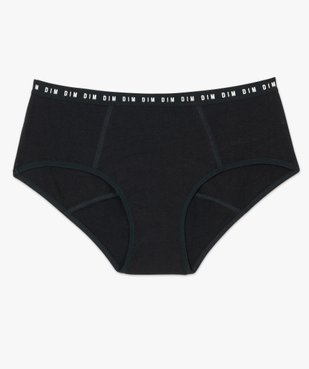 Shorty menstruel lavable en coton noir - Dim Protect vue4 - DIM - GEMO