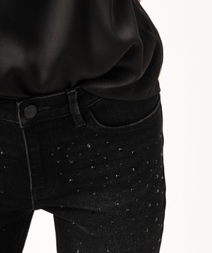 Jean slim taille normal à strass femme vue2 - GEMO(FEMME PAP) - GEMO