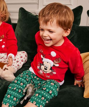 Pyjama 2 pièces velours spécial Noël avec motif Mickey bébé garçon - Disney Baby vue3 - DISNEY BABY - GEMO