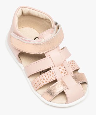 Sandales bébé fille en cuir avec détails scintillants vue5 - GEMO(BEBE DEBT) - GEMO