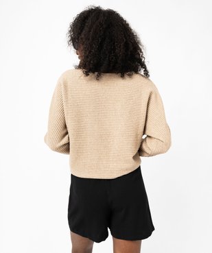 Pull scintillant en maille côtelée femme vue3 - GEMO(FEMME PAP) - GEMO