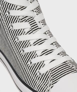 Baskets montantes en toile rayée femme - Follow Me vue6 - FOLLOW ME - GEMO