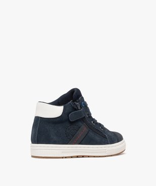 Baskets mid-cut dessus en cuir suédé à zip et lacets garçon - Buggy vue4 - BUGGY GEMO FOR GOOD - GEMO