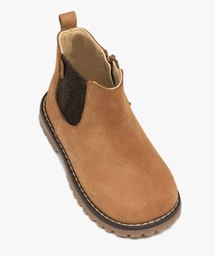 Boots bébé garçon en cuir uni style Chelsea - NA! vue5 - NA! - GEMO