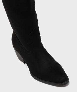 Bottes à talon en suédine look western femme - Follow Me vue5 - FOLLOW ME - GEMO