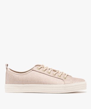 Baskets en toile à lacets avec épaisse semelle femme vue7 - FOLLOW ME G4G - GEMO