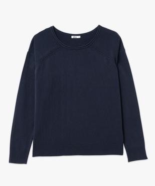Pull fin à col rond finitions roulottée femme vue4 - GEMO(FEMME PAP) - GEMO