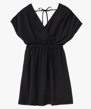 Robe femme en maille gaufrée avec double décolleté cache-coeur vue4 - GEMO(FEMME PAP) - GEMO