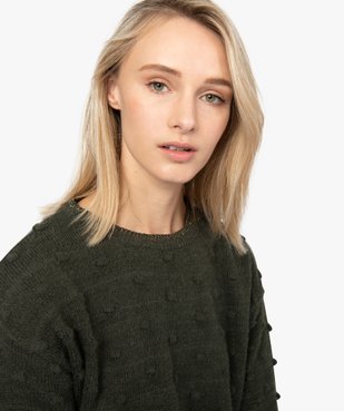 Pull femme avec détails en relief et finitions pailletées vue2 - GEMO(FEMME PAP) - GEMO