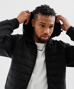 Sweat de sport à capuche zippé devant matelassé homme vue2 - GEMO (HOMME) - GEMO